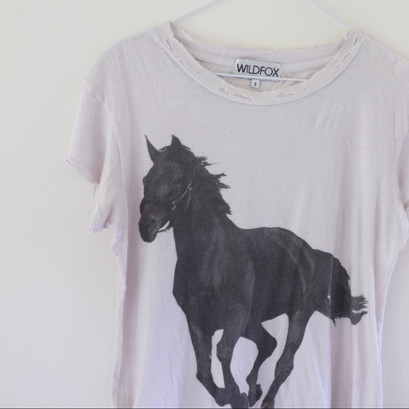 Wildfox Tops - Wildfox Tattered Graphic Horse Tee